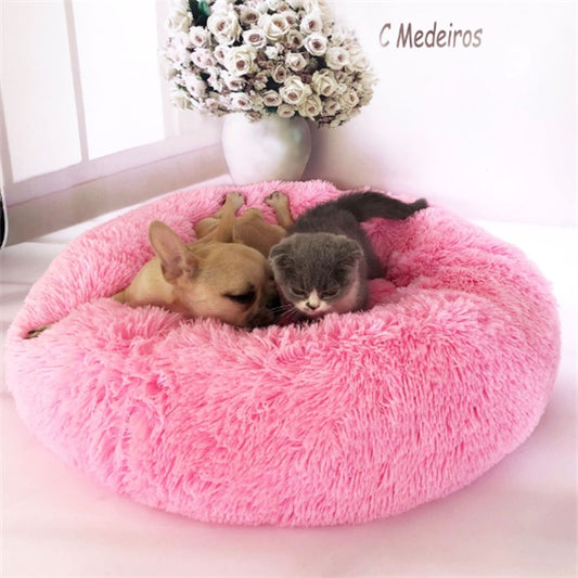 Round Plush Cat Nest Bed